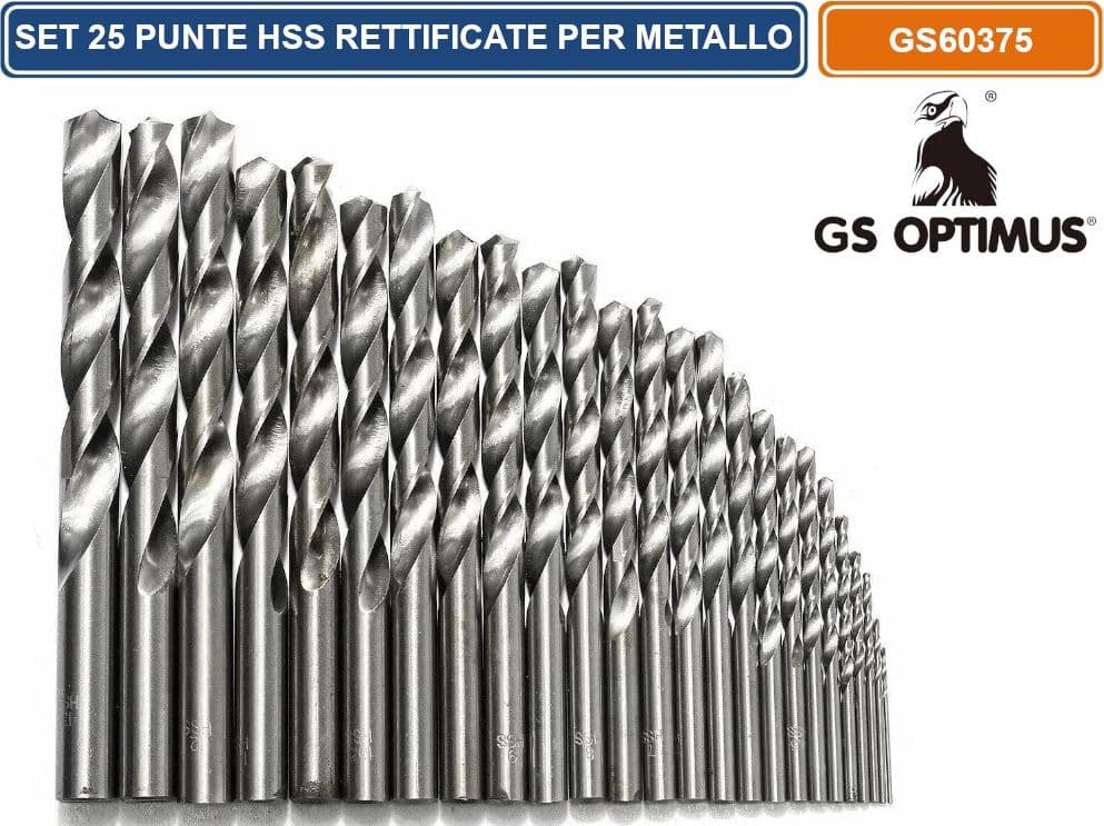 SET 25 PUNTE HSS RETTIFICATE DA Ø1-13 / 0.5mm PER METALLO ATTACCO CILINDRICO - 3