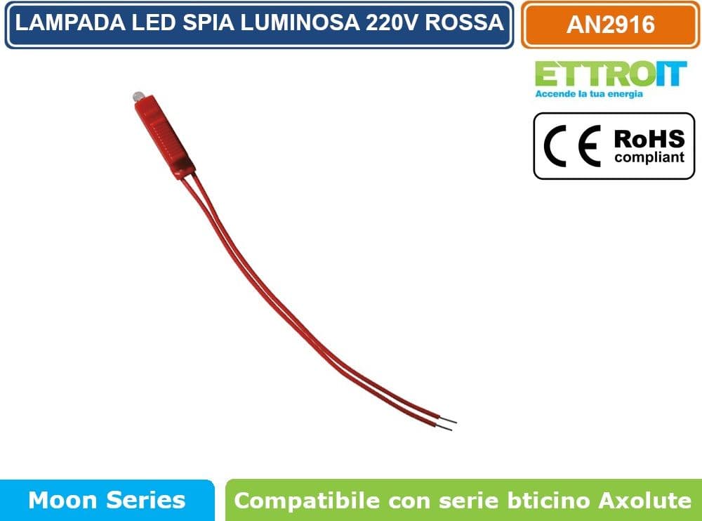 LAMPADINA SPIA LED 0.5W 220V PER RETROILLUMINAZIONE MODULI COMPATIBILE BTICINO SERIE AXOLUTE - LUCE BLU -  BIANCO - ROSSO - VERDE - GIALLO - 2