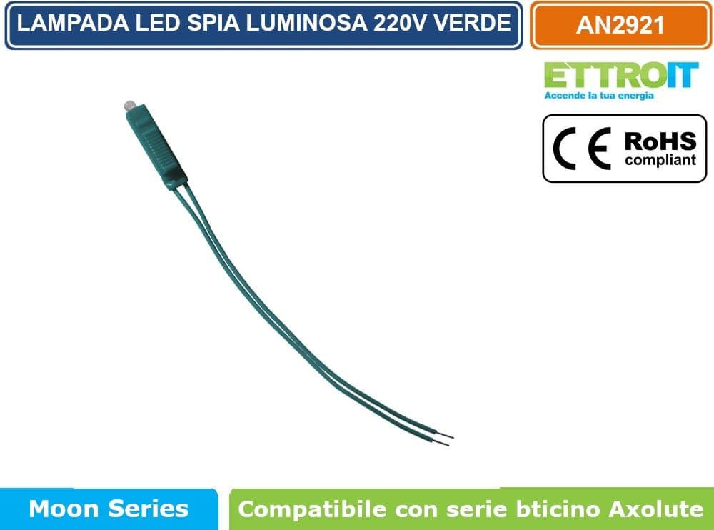 LAMPADINA SPIA LED 0.5W 220V PER RETROILLUMINAZIONE MODULI COMPATIBILE BTICINO SERIE AXOLUTE - LUCE BLU -  BIANCO - ROSSO - VERDE - GIALLO - 4