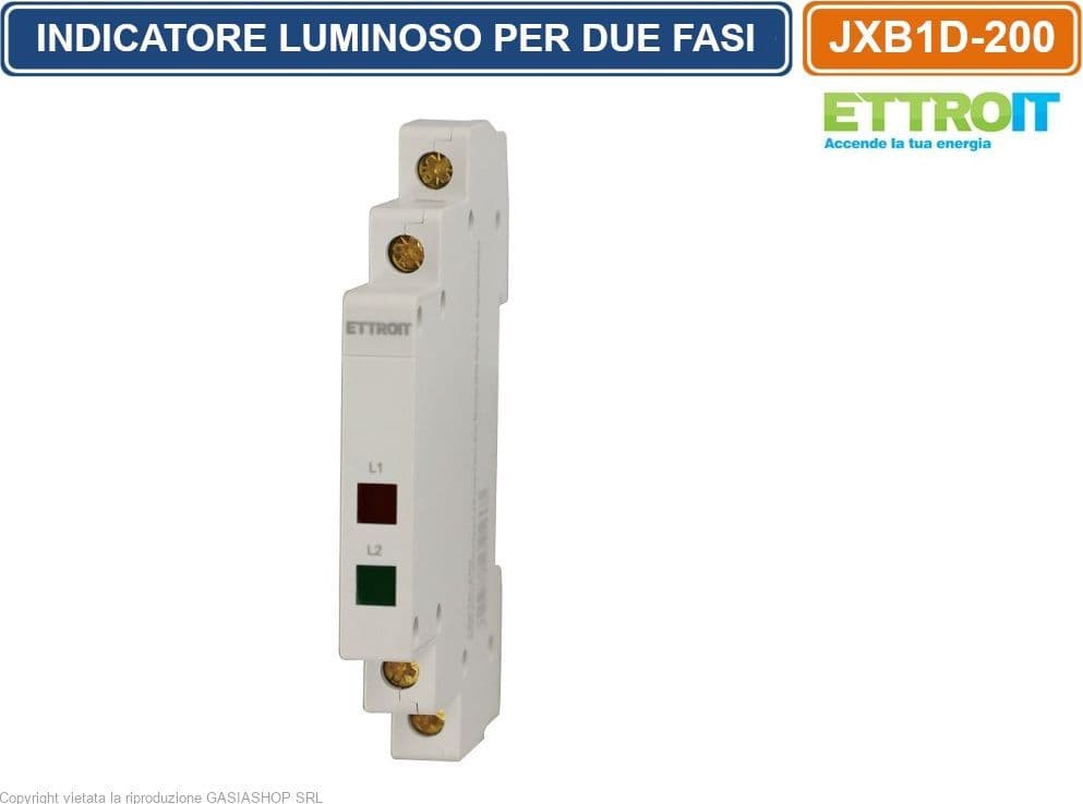 ETTROIT JXB1D-200 INDICATORE LUMINOSO LED DUE FASI PER GUIDA DIN SPIA DI SEGNALAZIONE - 4