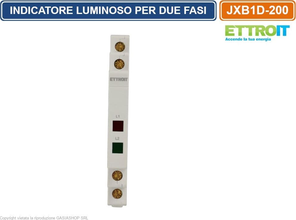 ETTROIT JXB1D-200 INDICATORE LUMINOSO LED DUE FASI PER GUIDA DIN SPIA DI SEGNALAZIONE - 2