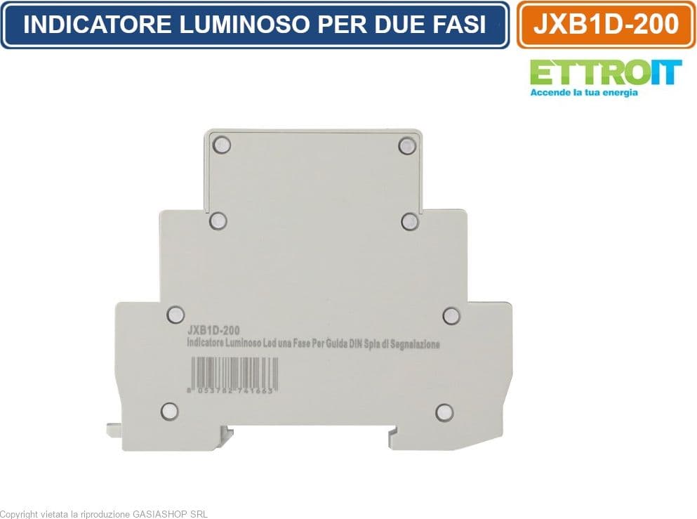 ETTROIT JXB1D-200 INDICATORE LUMINOSO LED DUE FASI PER GUIDA DIN SPIA DI SEGNALAZIONE - 3