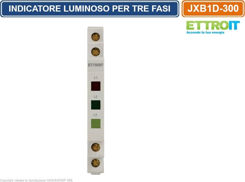 ETTROIT JXB1D-300 INDICATORE LUMINOSO LED TRE FASI PER GUIDA DIN SPIA DI SEGNALAZIONE - 2