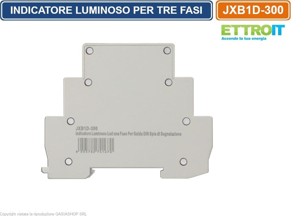ETTROIT JXB1D-300 INDICATORE LUMINOSO LED TRE FASI PER GUIDA DIN SPIA DI SEGNALAZIONE - 3