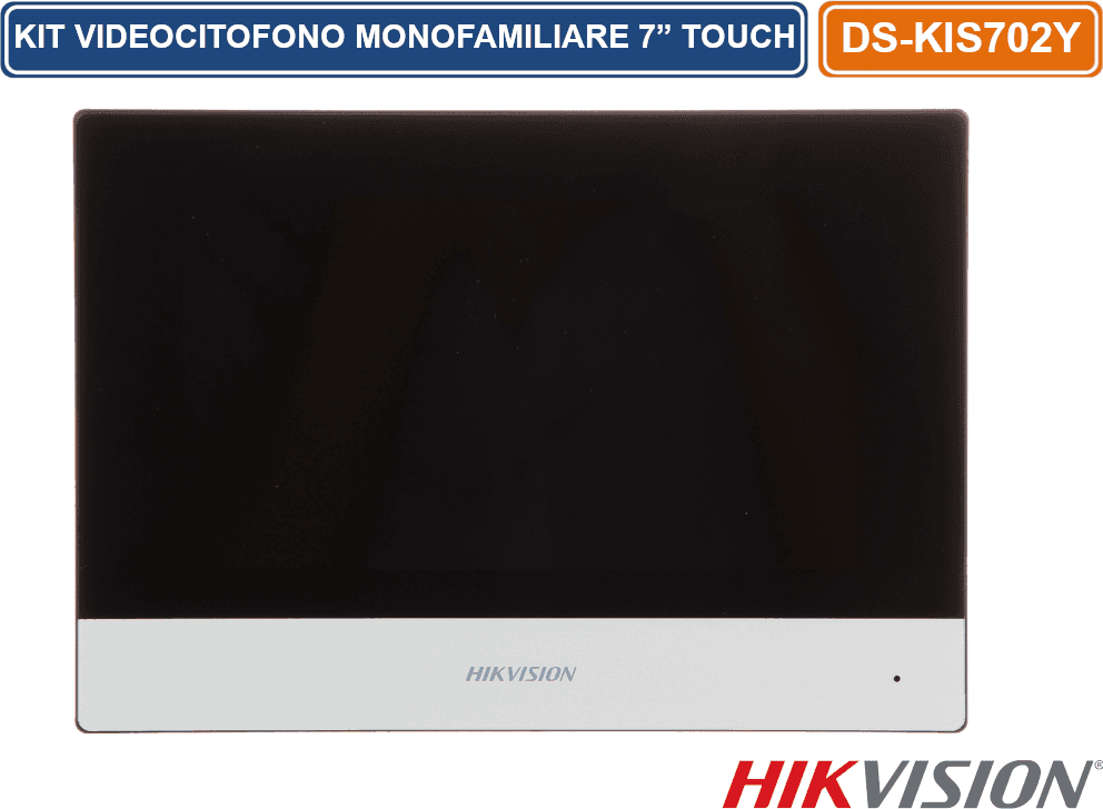 HIKVISION DS-KIS702Y KIT VIDEOCITOFONICO MONOFAMILIARE 7” TOUCH SCREEN LCD 2-WIRE SERIE Y PRO BIFILARE FULL HD 1080P IP65 P2P HIK-CONNECT - 2
