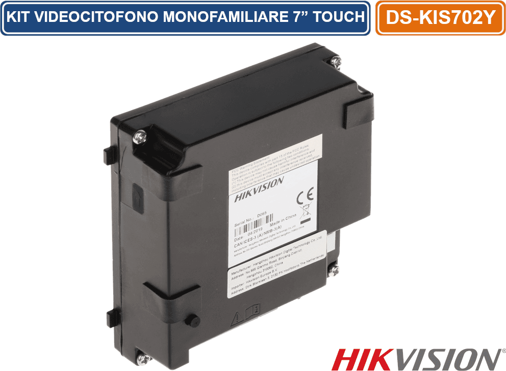 HIKVISION DS-KIS702Y KIT VIDEOCITOFONICO MONOFAMILIARE 7” TOUCH SCREEN LCD 2-WIRE SERIE Y PRO BIFILARE FULL HD 1080P IP65 P2P HIK-CONNECT - 5