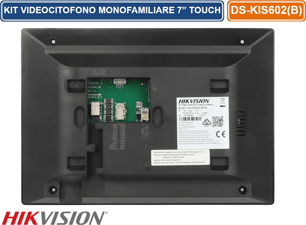 HIKVISION VIDEO INTERCOM KIT IP 2MPX AD UNA CHIAMATA DISPLAY 7" E SWITCH 4 PORTE POE 1 PORTA UPLINK SD CARD - 3