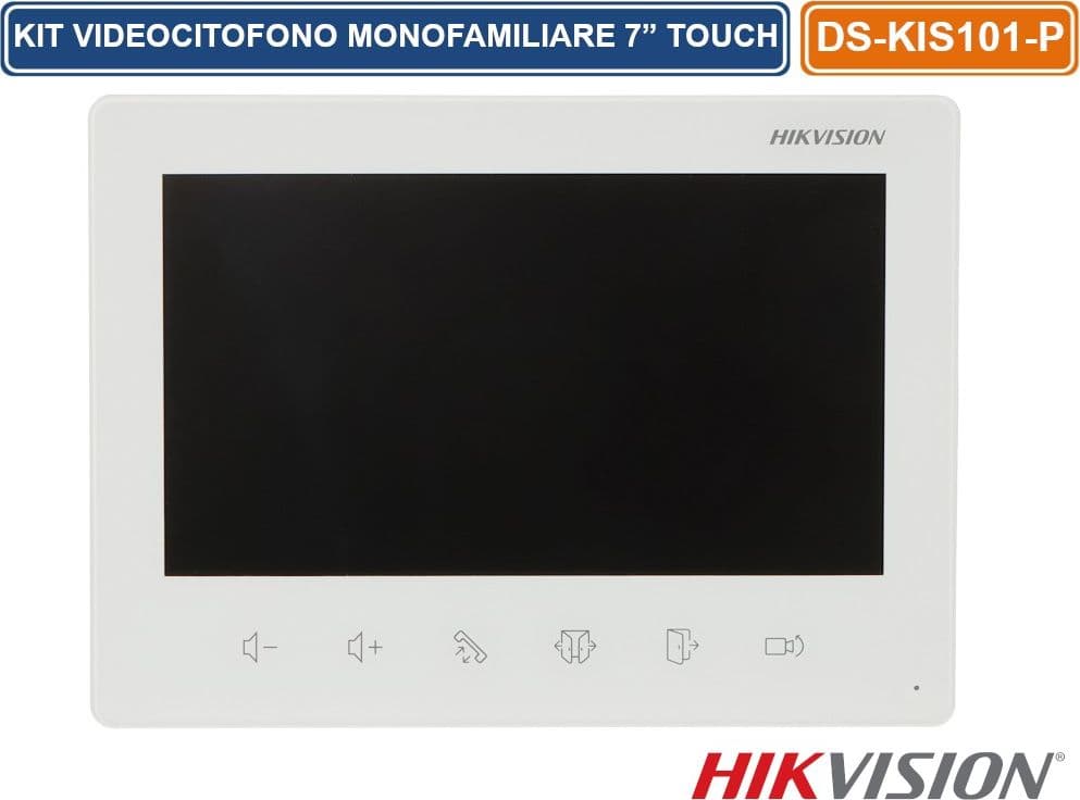 HIKVISION DS-KIS101-P/SURFACE KIT VIDEOCITOFONO MONOFAMILIARE ANLOGICO A 2 FILI FULL HD 2MP MONITOR 7" TOUCH SCREEN - 3