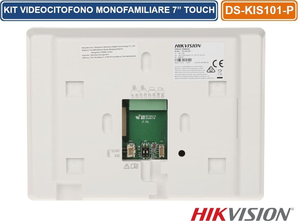 HIKVISION DS-KIS101-P/SURFACE KIT VIDEOCITOFONO MONOFAMILIARE ANLOGICO A 2 FILI FULL HD 2MP MONITOR 7" TOUCH SCREEN - 4