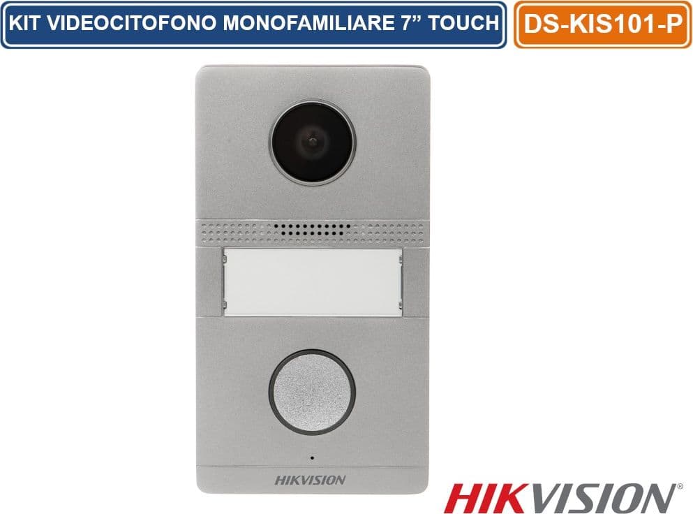 HIKVISION DS-KIS101-P/SURFACE KIT VIDEOCITOFONO MONOFAMILIARE ANLOGICO A 2 FILI FULL HD 2MP MONITOR 7" TOUCH SCREEN - 5