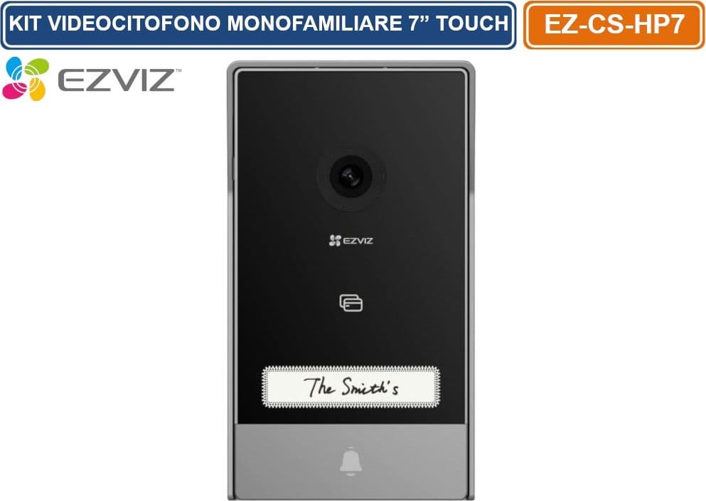 EZVIZ CS-HP7 VIDEOCITOFONO SMART WIFI, 7 POLLICI TOUCH MONITOR, VISIONE NOTTURNA, UNLOCK REMOTE, 2K, RILEVAMENTO UMANO, OPZIONE RFID, IMPERMEABILE - 4