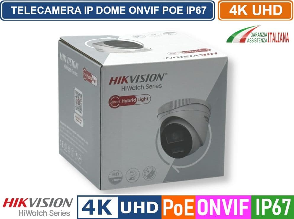HIKVISION HWI-T280HA-LU TELECAMERA IP NETWORK DOME 8 MEGAPIXEL ULTRA HD 2.8MM DOPPIA ILLUMINAZIONE MICROFONO IP67 - 4