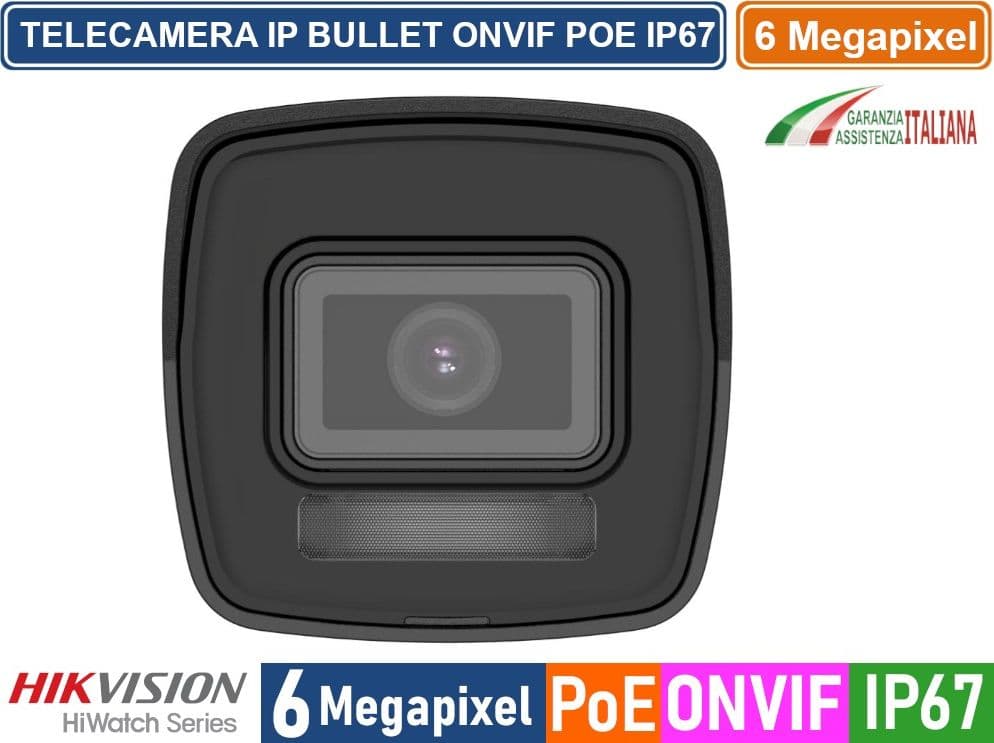 HIKVISION HWI-B160HA-LU TELECAMERA IP NETWORK BULLET 6 MEGAPIXEL 2.8MM DOPPIA ILLUMINAZIONE MICROFONO IP67 - 3