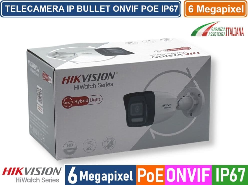 HIKVISION HWI-B160HA-LU TELECAMERA IP NETWORK BULLET 6 MEGAPIXEL 2.8MM DOPPIA ILLUMINAZIONE MICROFONO IP67 - 4