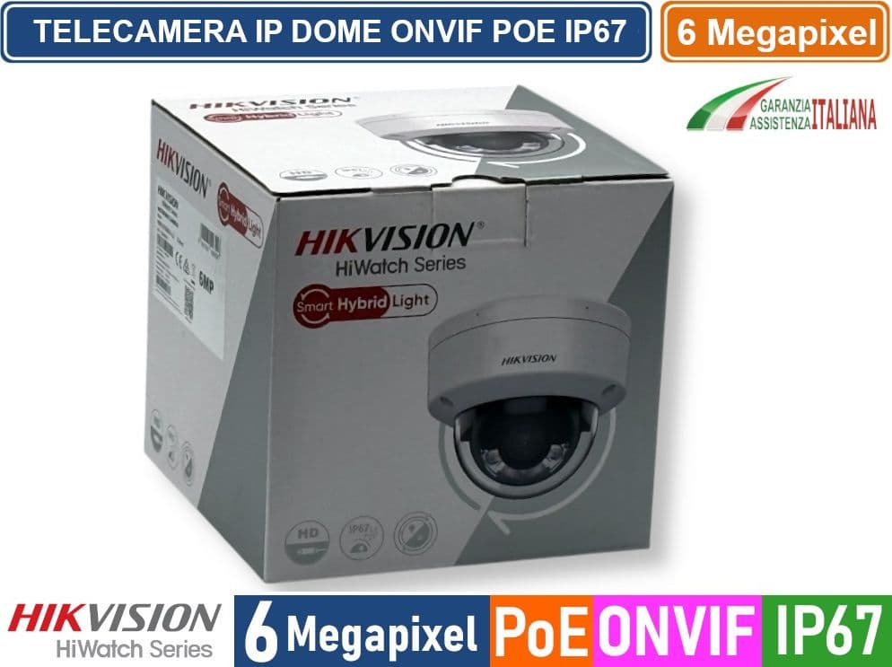 HIKVISION HWI-D160HA-LU TELECAMERA IP NETWORK DOME 6 MEGAPIXEL 2.8MM RILEVAZIONE PERSONE E VEICOLI MICROFONO IP67 - 4