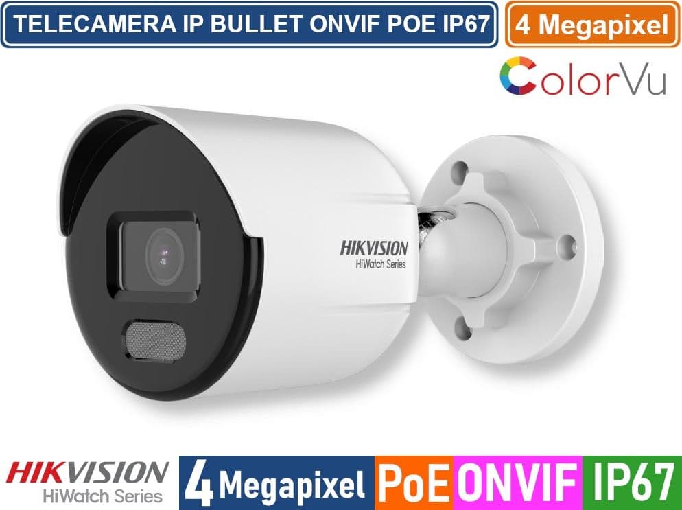 HIKVISION HWI-B149HA TELECAMERA IP NETWORK BULLET COLORVU 4 MEGAPIXEL 2.8MM RILEVAZIONE PERSONE E VEICOLI IP67 - 3
