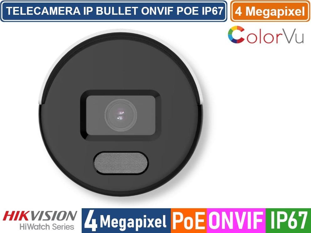 HIKVISION HWI-B149HA TELECAMERA IP NETWORK BULLET COLORVU 4 MEGAPIXEL 2.8MM RILEVAZIONE PERSONE E VEICOLI IP67 - 4