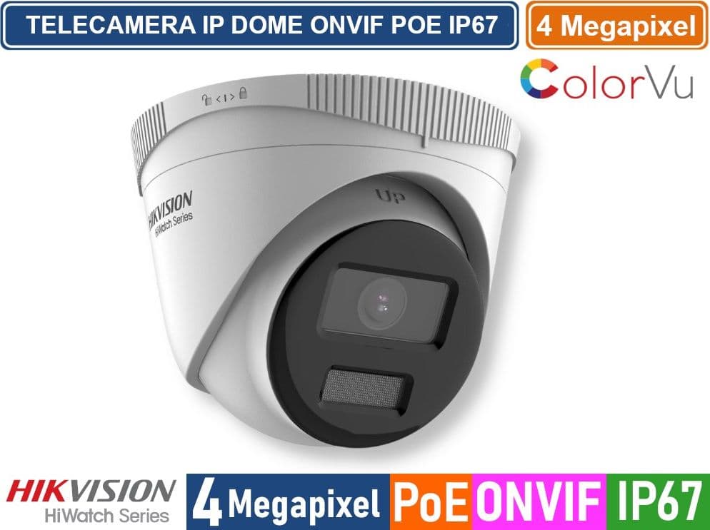 HIKVISION HWI-B149HA TELECAMERA IP NETWORK DOME COLORVU 4 MEGAPIXEL 2.8MM RILEVAZIONE PERSONE E VEICOLI IP67 - 2
