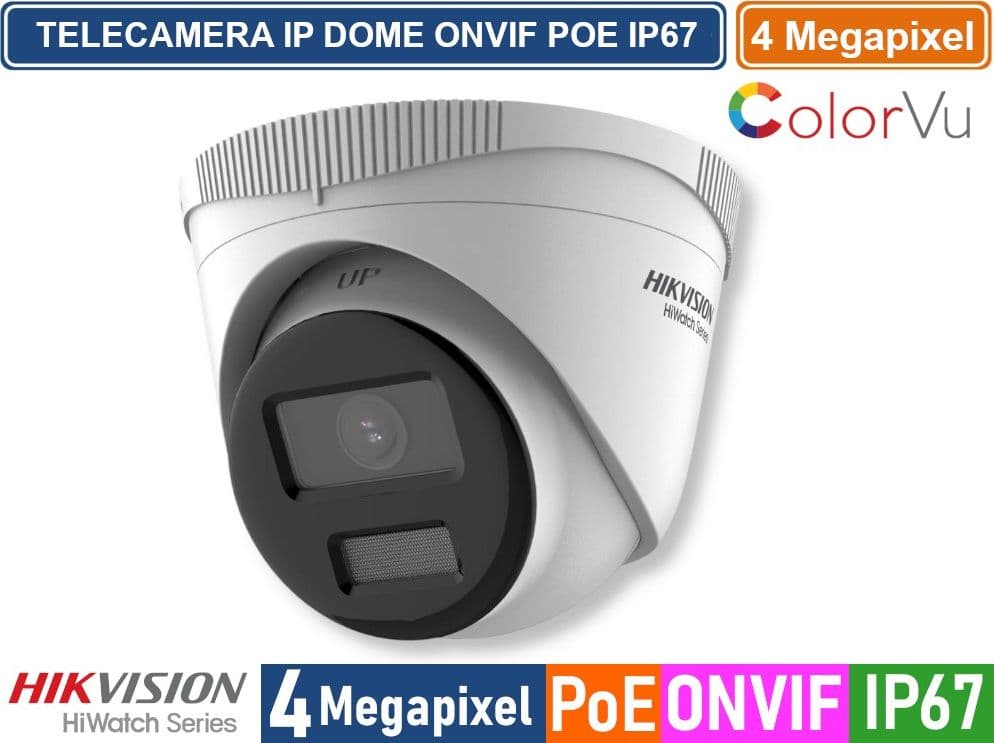 HIKVISION HWI-B149HA TELECAMERA IP NETWORK DOME COLORVU 4 MEGAPIXEL 2.8MM RILEVAZIONE PERSONE E VEICOLI IP67 - 3