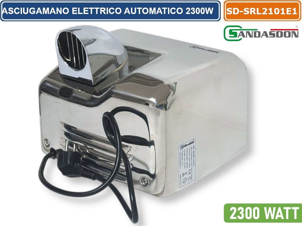 SANDASDON SD-SRL2101E1 ASCIUGAMANO ELETTRICO CON ATTIVAZIONE A FOTOCELLULA 2300W CLASSE II - 3