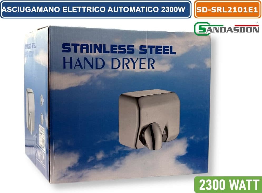 SANDASDON SD-SRL2101E1 ASCIUGAMANO ELETTRICO CON ATTIVAZIONE A FOTOCELLULA 2300W CLASSE II - 4
