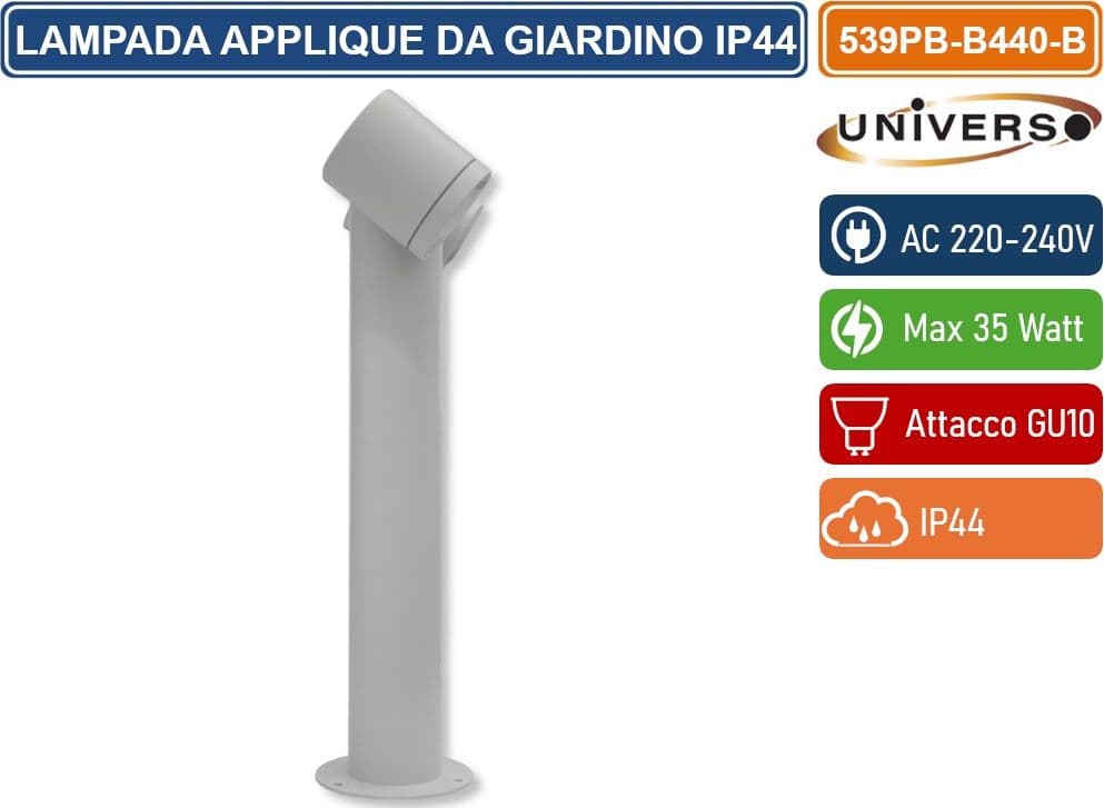 UNIVERSO 539PB-B440-B LAMPIONE 45CM DA GIARDINO CON DIFFUSORI ORIENTABILI PER ESTERNO IP44 CON ATTACCHI GU10 - 3