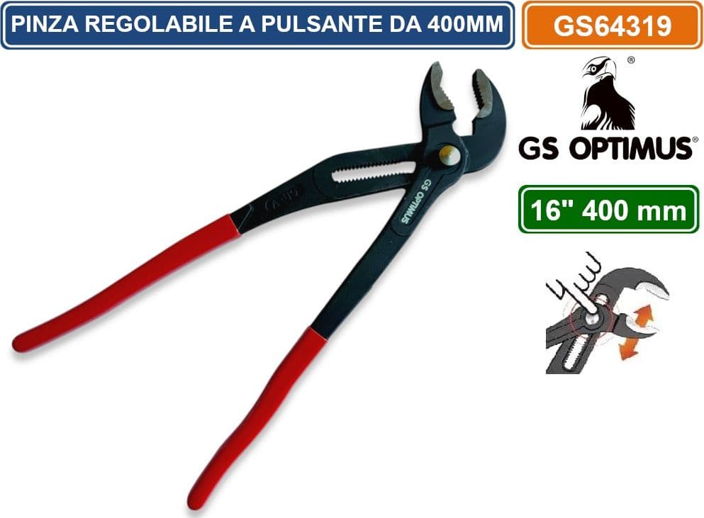 PINZA A PAPPAGALLO 400MM REGOLABILE PER TUBI CON PULSANTE DI REGOLAZIONE RAPIDA CROMO VANADIO - 2