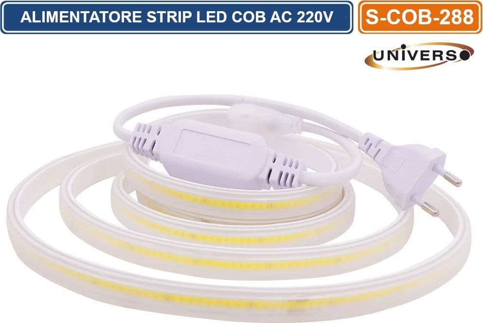 CAVO DI ALIMENTZIONE DRIVER CON RADDRIZZATORE PER STRIP LED COB AC 220V 8MM - 2