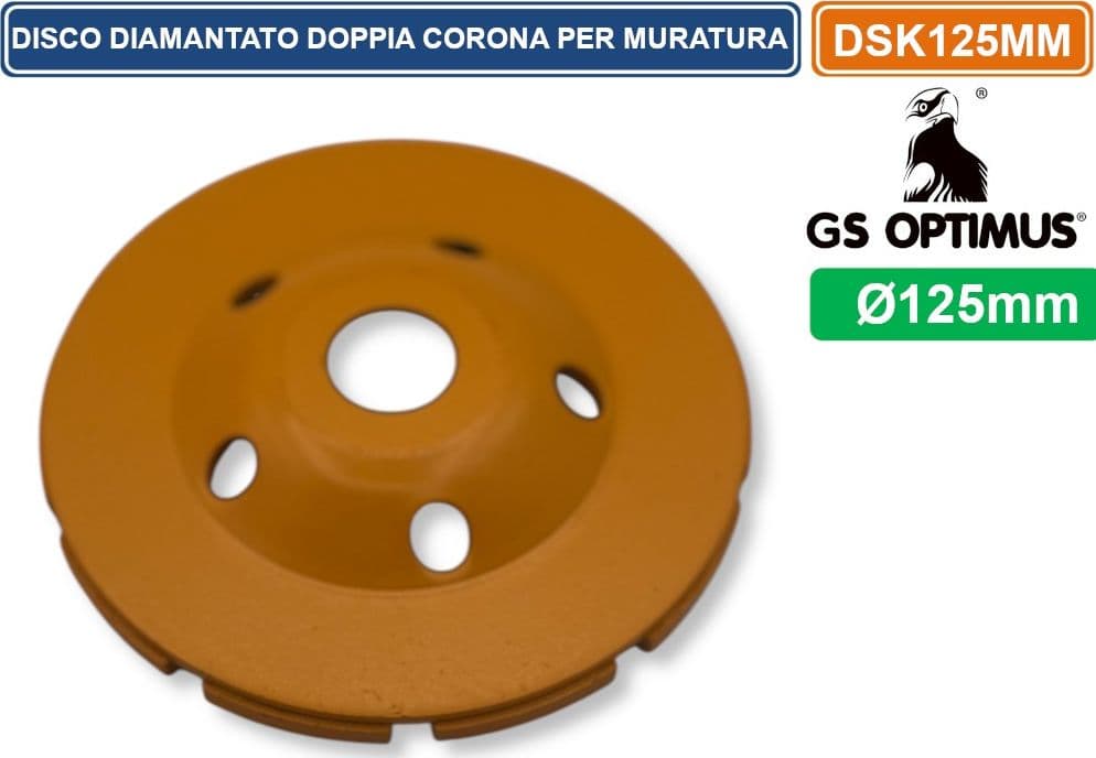 DISCO DIAMANTATO A DOPPIA CORONA PER SMERIGLIATRICE ANGOLARE Ø 125MM CALCESTRUZZO MARMO GRANITO PIETRA - 3
