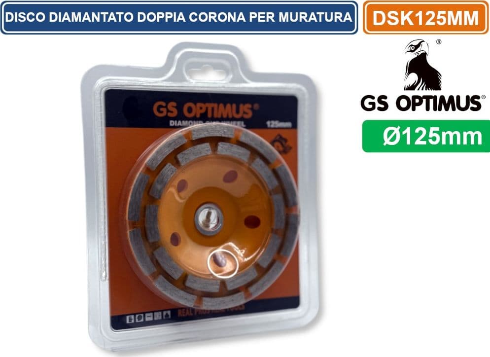 DISCO DIAMANTATO A DOPPIA CORONA PER SMERIGLIATRICE ANGOLARE Ø 125MM CALCESTRUZZO MARMO GRANITO PIETRA - 4