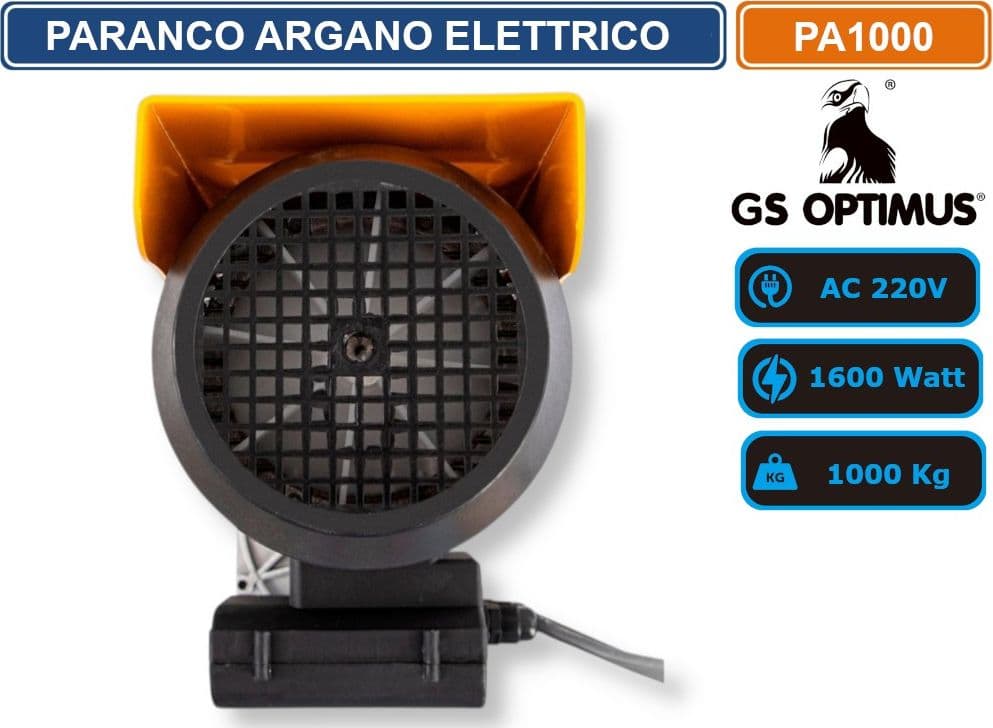 GS OPTIMUS PA1000 PARANCO ARGANO ELETTRICO CON PORTATA MAX 1000 KG E POTENZA DI 1600W CON COMANDO REMOTO - 4