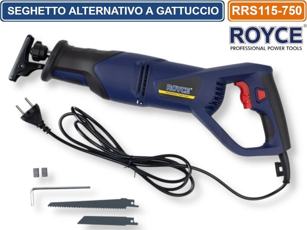 ROYCE RRS115-750 SEGHETTO ALTERNATIVO ELETTRICO A GATTUCCIO MULTIMATERIALE 710W 26MM - 2