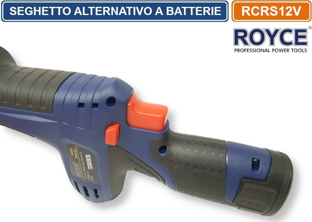 ROYCE RCRS12V SEGHETTO ALTERNATIVO ELETTRICO RICARICABILE A GATTUCCIO 2 BATTERIE MULTIMATERIALE CON DOPPIA BATTERIA AL LITIO 1500mAh - 3
