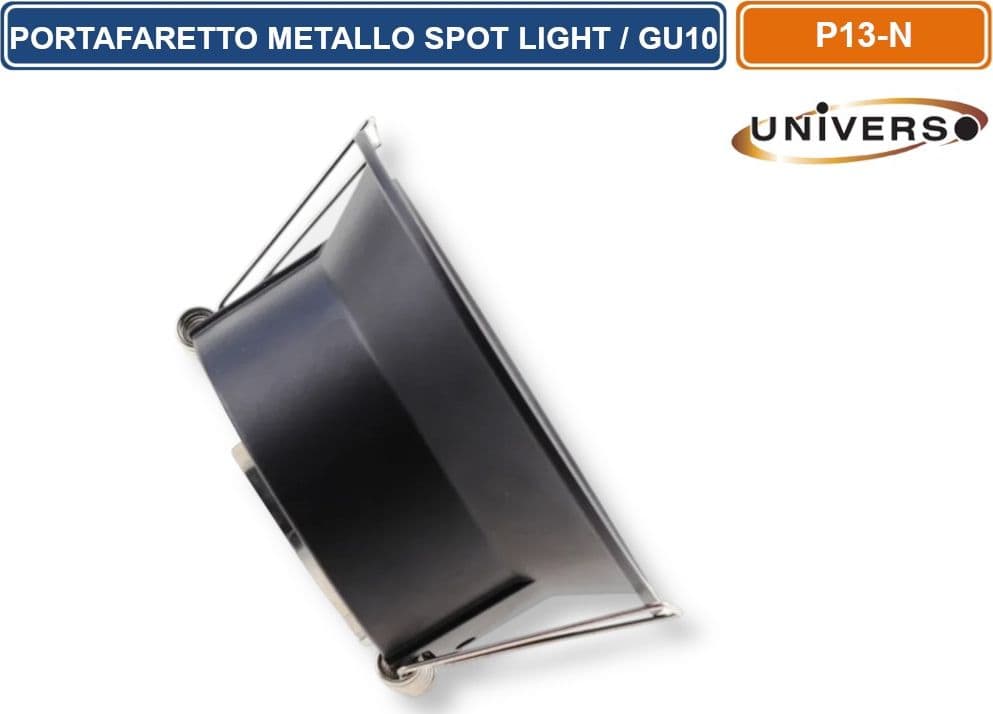 UNIVERSO P13-N PORTAFARETTO ROTONDO ORIENTABILE DA INCASSO IN METALLO NERO PER LAMPADE GU10 - 2
