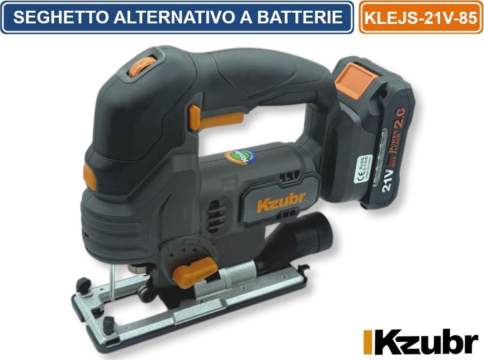 KZUBR KLEJS-21V-85 SEGHETTO ALTERNATIVO MULTIMATERIALE CORDLESS DOTATO DI 2 BATTERIE AL LITIO 21V 2.0 AH CON GUIDA LASER - 2