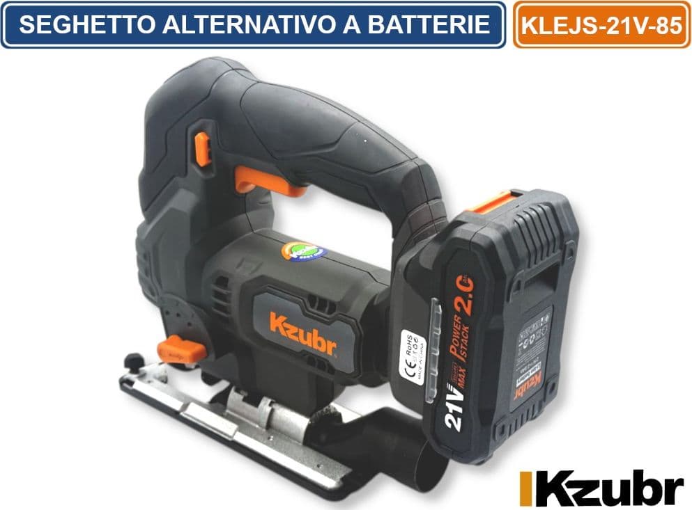 KZUBR KLEJS-21V-85 SEGHETTO ALTERNATIVO MULTIMATERIALE CORDLESS DOTATO DI 2 BATTERIE AL LITIO 21V 2.0 AH CON GUIDA LASER - 3