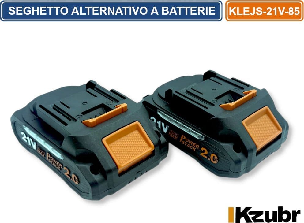 KZUBR KLEJS-21V-85 SEGHETTO ALTERNATIVO MULTIMATERIALE CORDLESS DOTATO DI 2 BATTERIE AL LITIO 21V 2.0 AH CON GUIDA LASER - 4