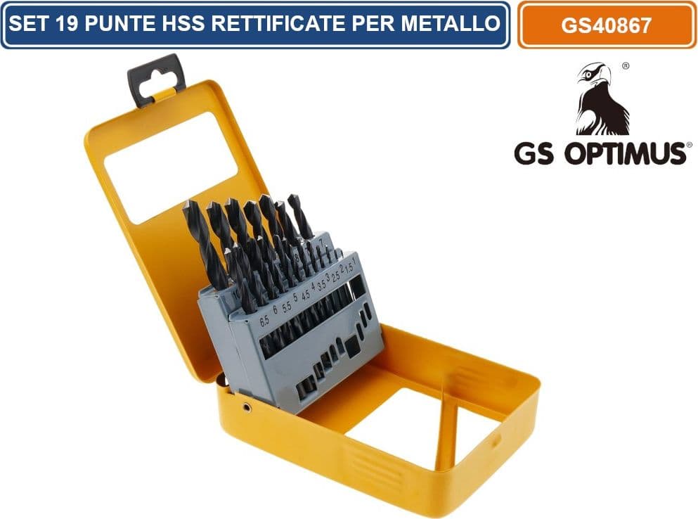 SET 19 PUNTE HSS RETTIFICATE DA Ø1-10 mm PER METALLO ATTACCO CILINDRICO - 3