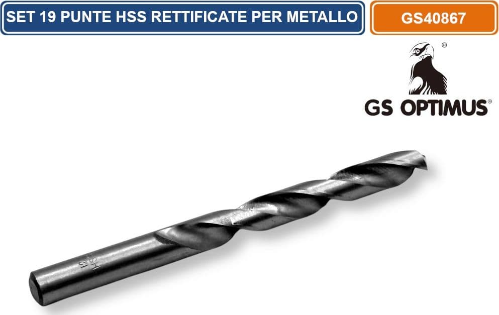 SET 19 PUNTE HSS RETTIFICATE DA Ø1-10 mm PER METALLO ATTACCO CILINDRICO - 4