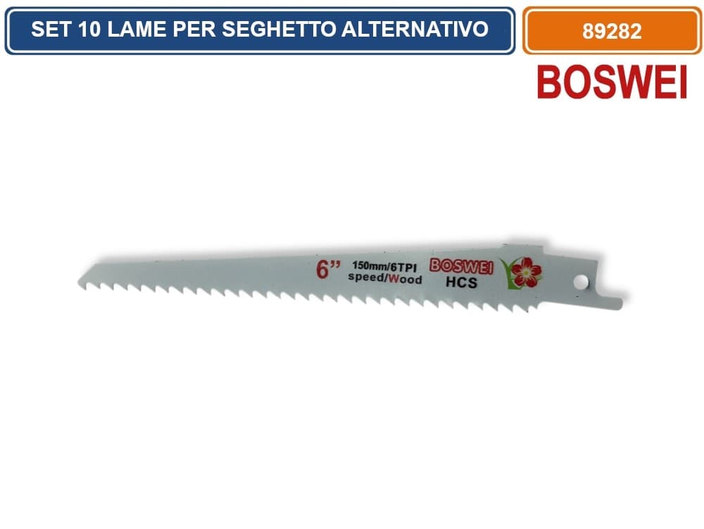 SET 10 LAME 6"/8" PER SEGHETTO ALTERNATIVO A GATTUCCIO PER LEGNO PLASTICA E METALLO - 3
