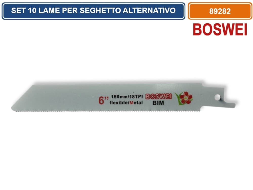 SET 10 LAME 6"/8" PER SEGHETTO ALTERNATIVO A GATTUCCIO PER LEGNO PLASTICA E METALLO - 5