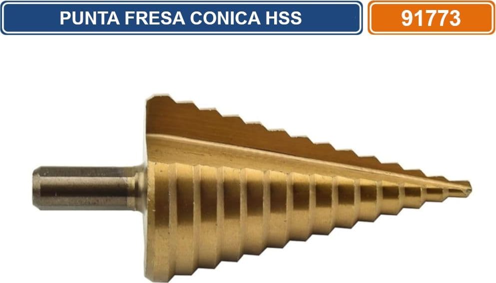 FRESA CONICA A GRADINO ACCIAIO HSS DA 4-39MM - 2