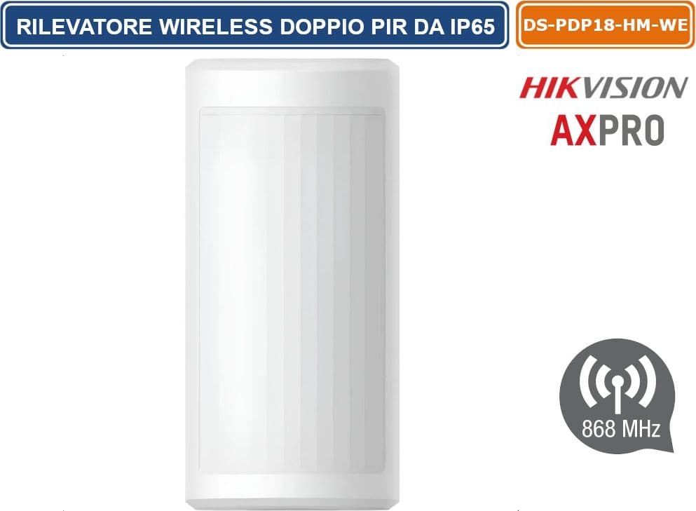 HIKVISION AX PRO SENSORE RILEVATORE DOPPIO INFRAROSSO RADIO DA ESTERNO IP65 18MT PET IMMUNE 24KG - 3