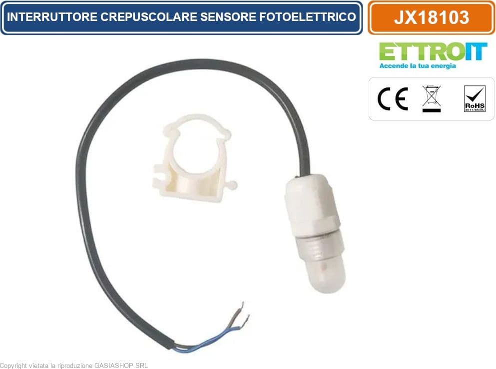 ETTROIT JX18103 INTERRUTTORE CREPUSCOLARE SU GUIDA DIN CON SENSORE FOTOELETTRICO AC 220V 16A - 5
