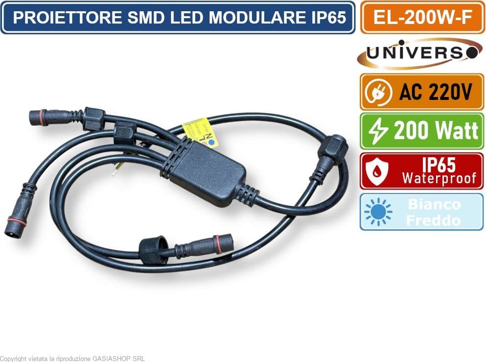 UNIVERSO EL-200W-F PROIETTORE SMD LED MODULARE MONOCOLORE 200W DA ESTERNO IP65 - 5