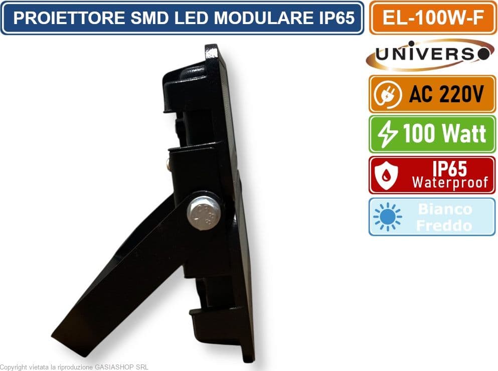 UNIVERSO EL-100W-F PROIETTORE SMD LED MODULARE MONOCOLORE 100W DA ESTERNO IP65 - 4