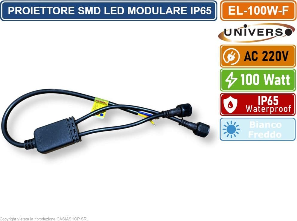 UNIVERSO EL-100W-F PROIETTORE SMD LED MODULARE MONOCOLORE 100W DA ESTERNO IP65 - 5