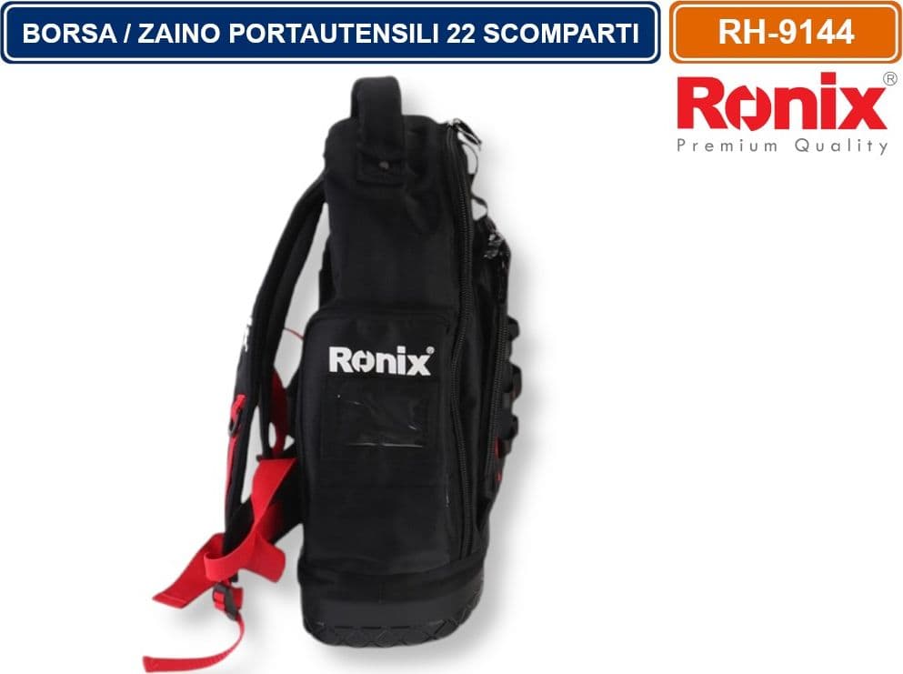 RONIX RH -9144 BORSA ZAINO PORTAUTENSILI 22 SCOMPARTI TESSUTO OXFORD 1680D - 3