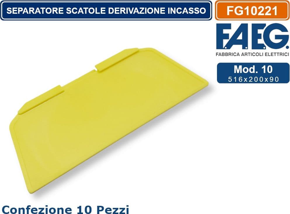 CONFEZIONE 10 PEZZI FAEG FG10221 SEPARATORE INTERNO PER CASSETTE DI DERIVAZIONE DA INCASSO MURO PROFONDITA' 90 - 2