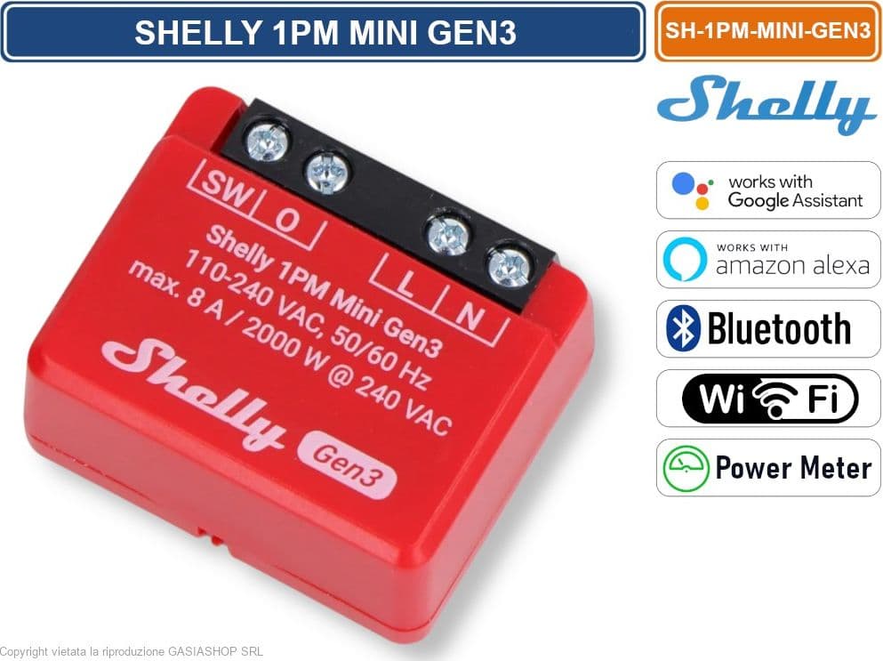 SHELLY 1PM MINI GEN3 – INTERRUTTORE SMART WI-FI CON MISURA POTENZA, CONTROLLO REMOTO E PROTEZIONI INTEGRATE - 2